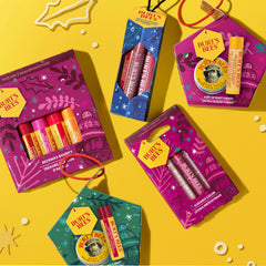 Burt's Bees Pomegranate label shot emphasizing clean ingredients and confidence benefit