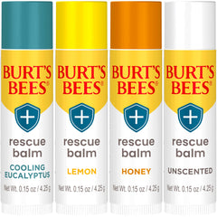 Burt's Bees honey balm label detail highlighting natural beeswax nourishment