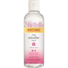 Burt's Bees rose micellar front packaging showing bottle and label benefits