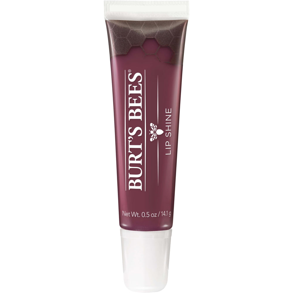 Burt's Bees front tube showing Smooch shade and glossy finish benefit