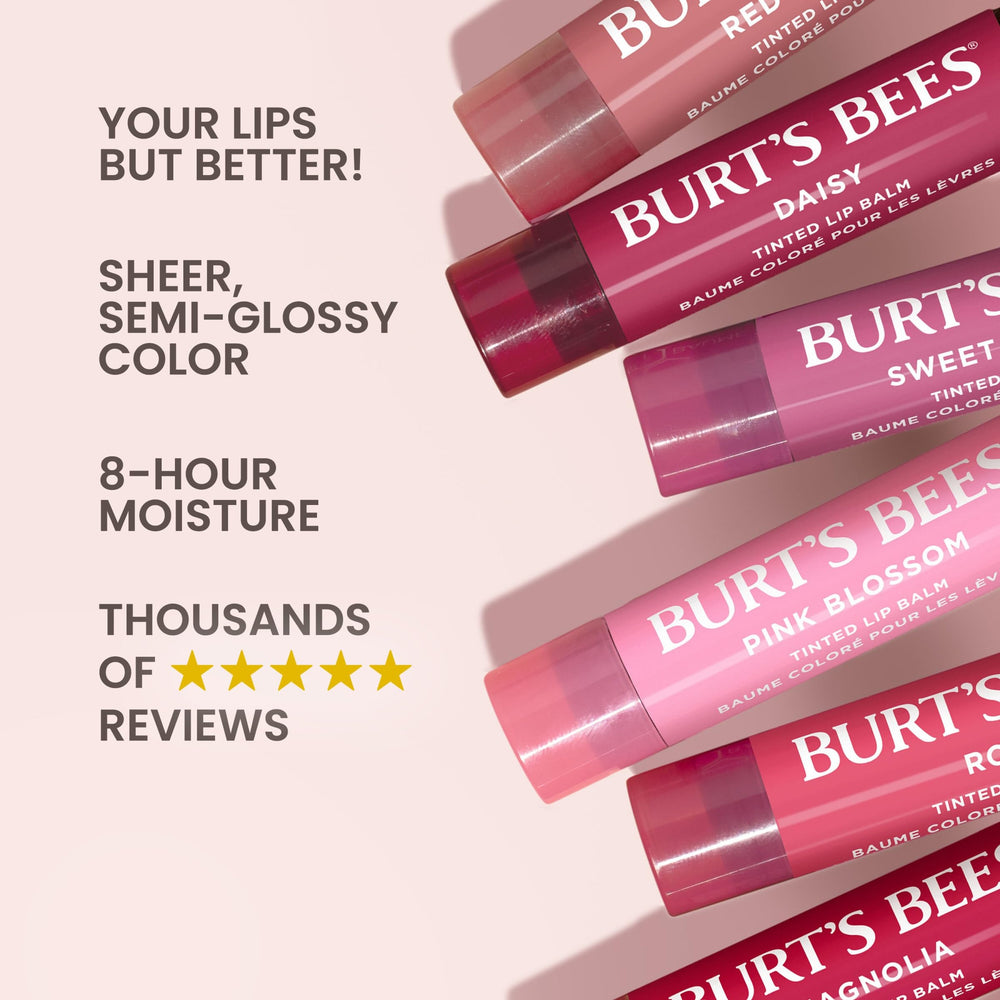 Burt's Bees close-up of balm texture highlighting creamy hydration and sheen