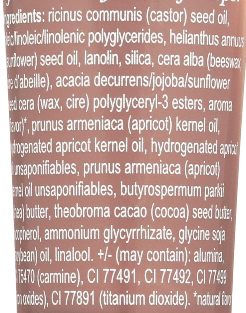 Burt's Bees closeup on lips showing natural plum tint and hydrated look