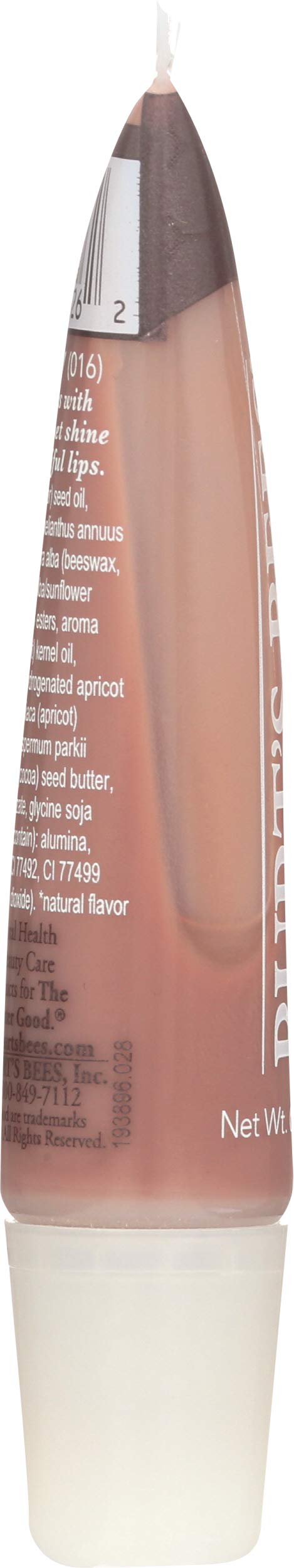 Burt's Bees open tube dispensing gloss to illustrate easy squeeze application
