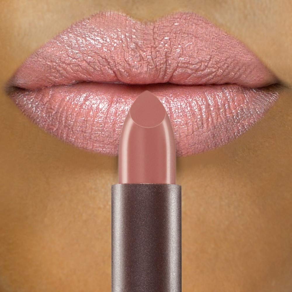 Burt's Bees product applied to lips closeup showing satin finish and smooth coverage