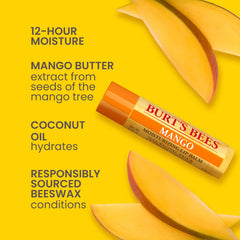 Burt's Bees four tubes arranged to show Pink Grapefruit Mango Coconut Pear flavors