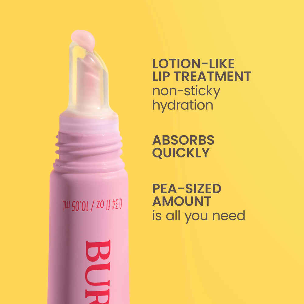 Burt's Bees with jojoba and almond visuals highlighting nourishing benefit
