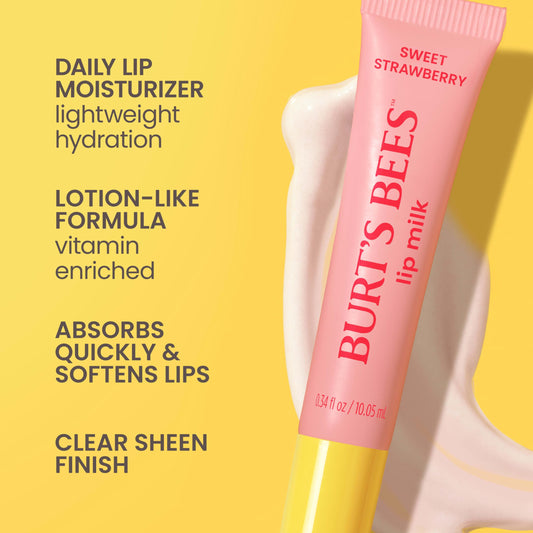Burt's Bees open cap revealing creamy texture and easy application benefit