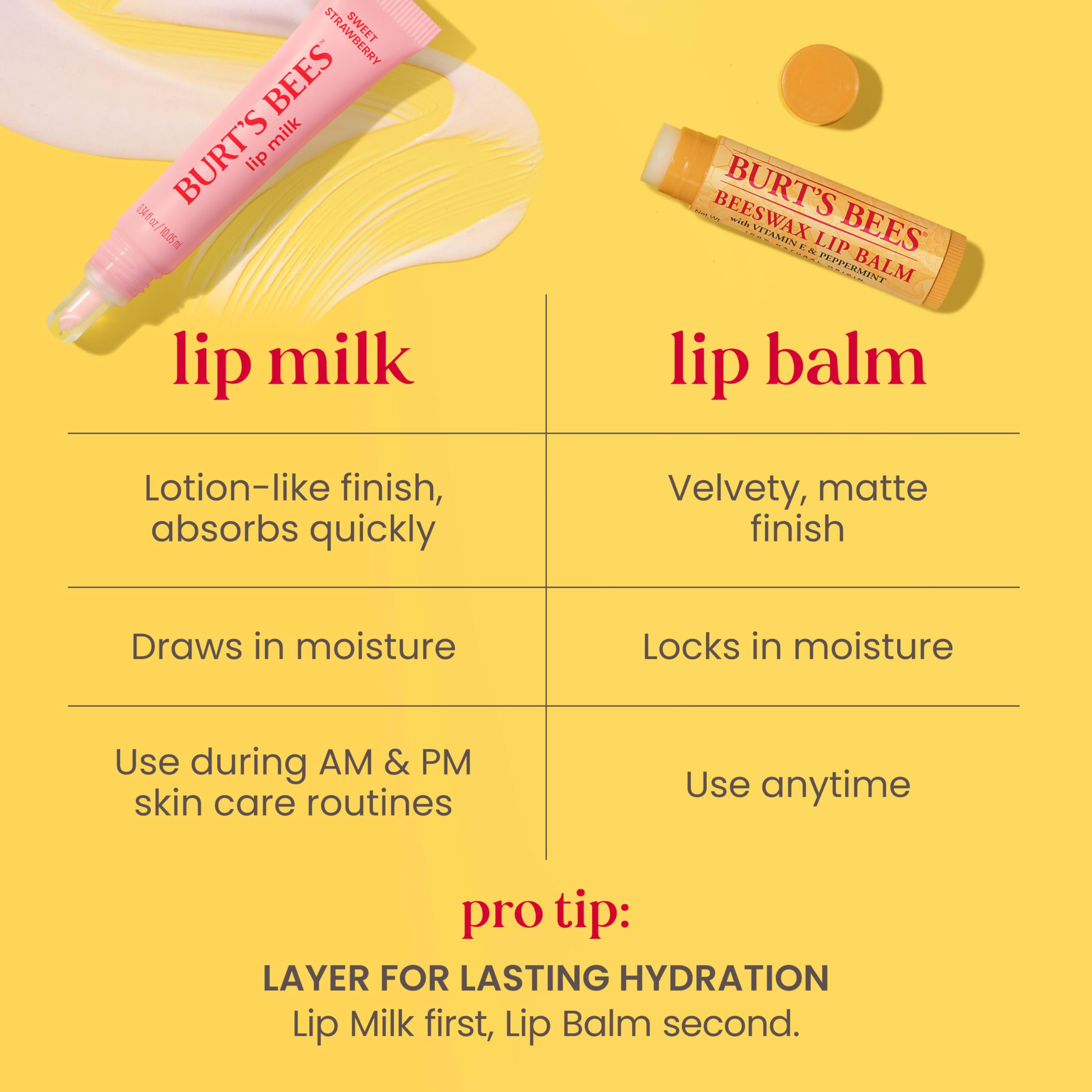 Burt's Bees tube in hand showing compact size and portable benefit