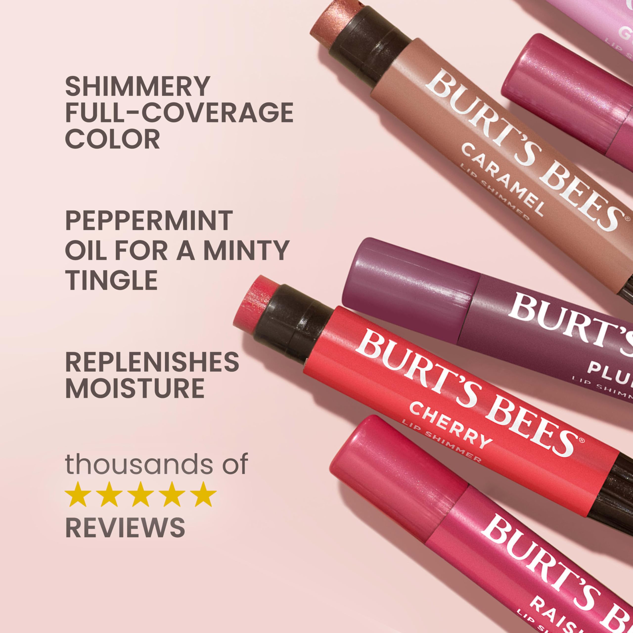 Burt's Bees close-up of balm texture revealing pearlescent shimmer and nourishing oils