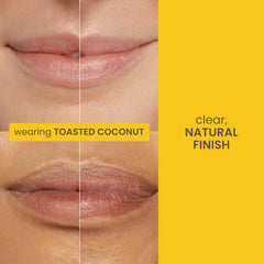 Burt's Bees lip milk applied on lips for smooth hydrated finish