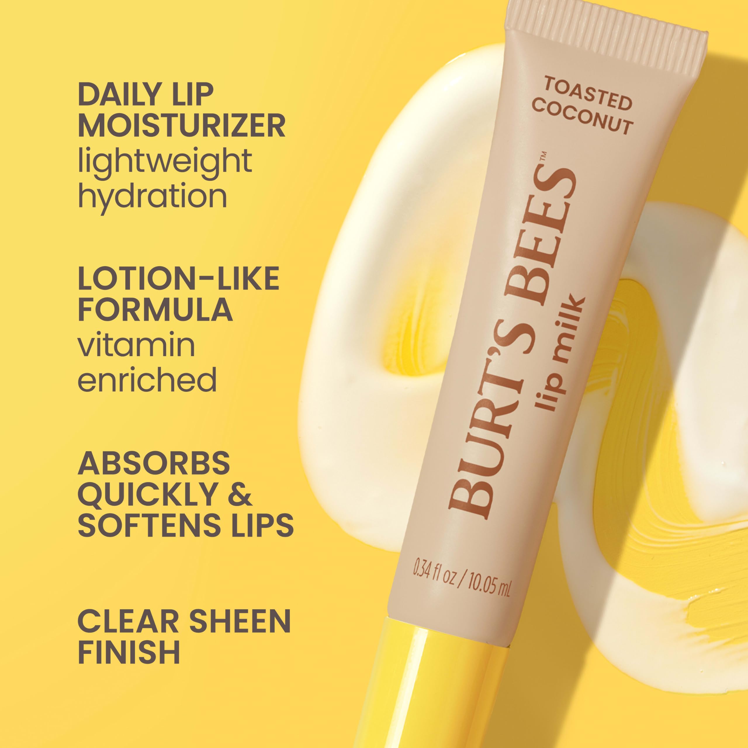 Burt's Bees open cap showing creamy milky texture that absorbs quickly