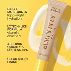 Burt's Bees open cap showing creamy milky texture that absorbs quickly