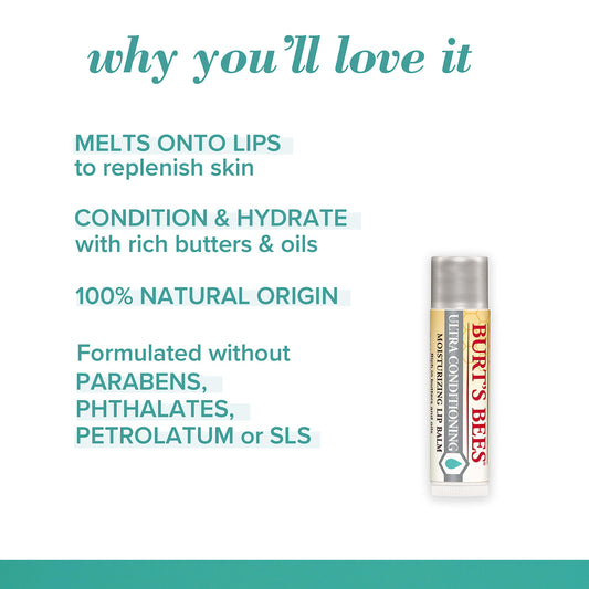 Burt's Bees tube close-up revealing smooth balm texture for easy glide