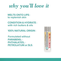 Burt's Bees tube close-up revealing smooth balm texture for easy glide