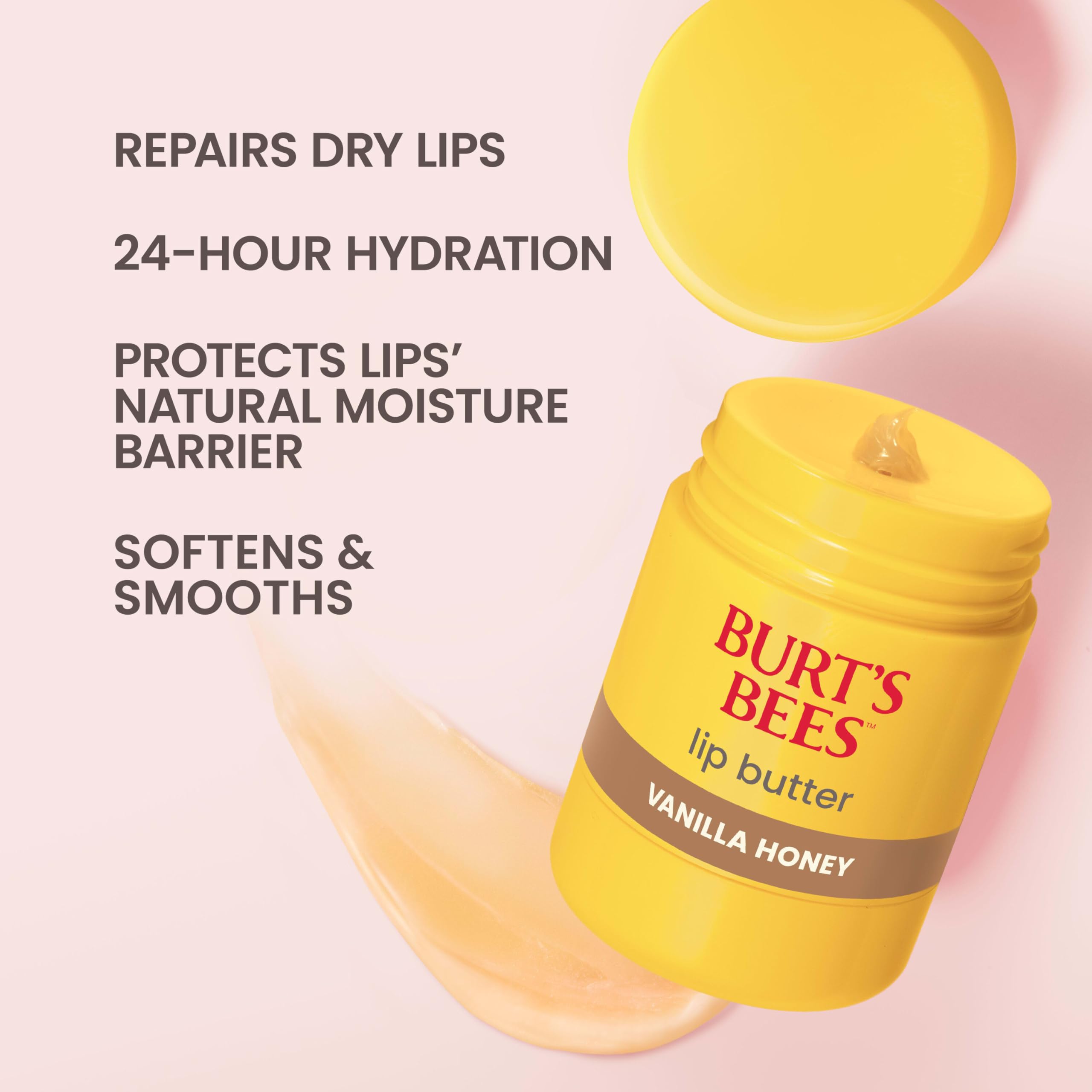 Burt's Bees open twist-up dispenser demonstrating easy application