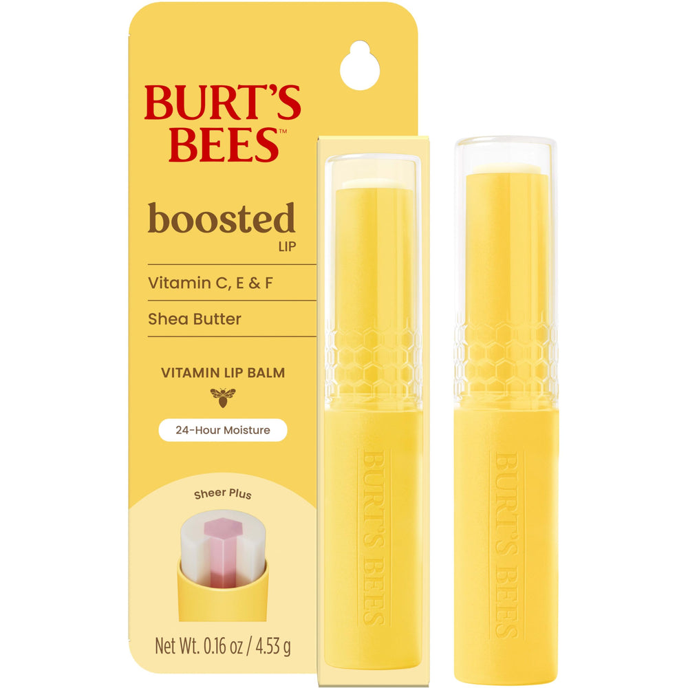 Burt's Bees twist-up stick opened to reveal balm for quick on-the-go hydration