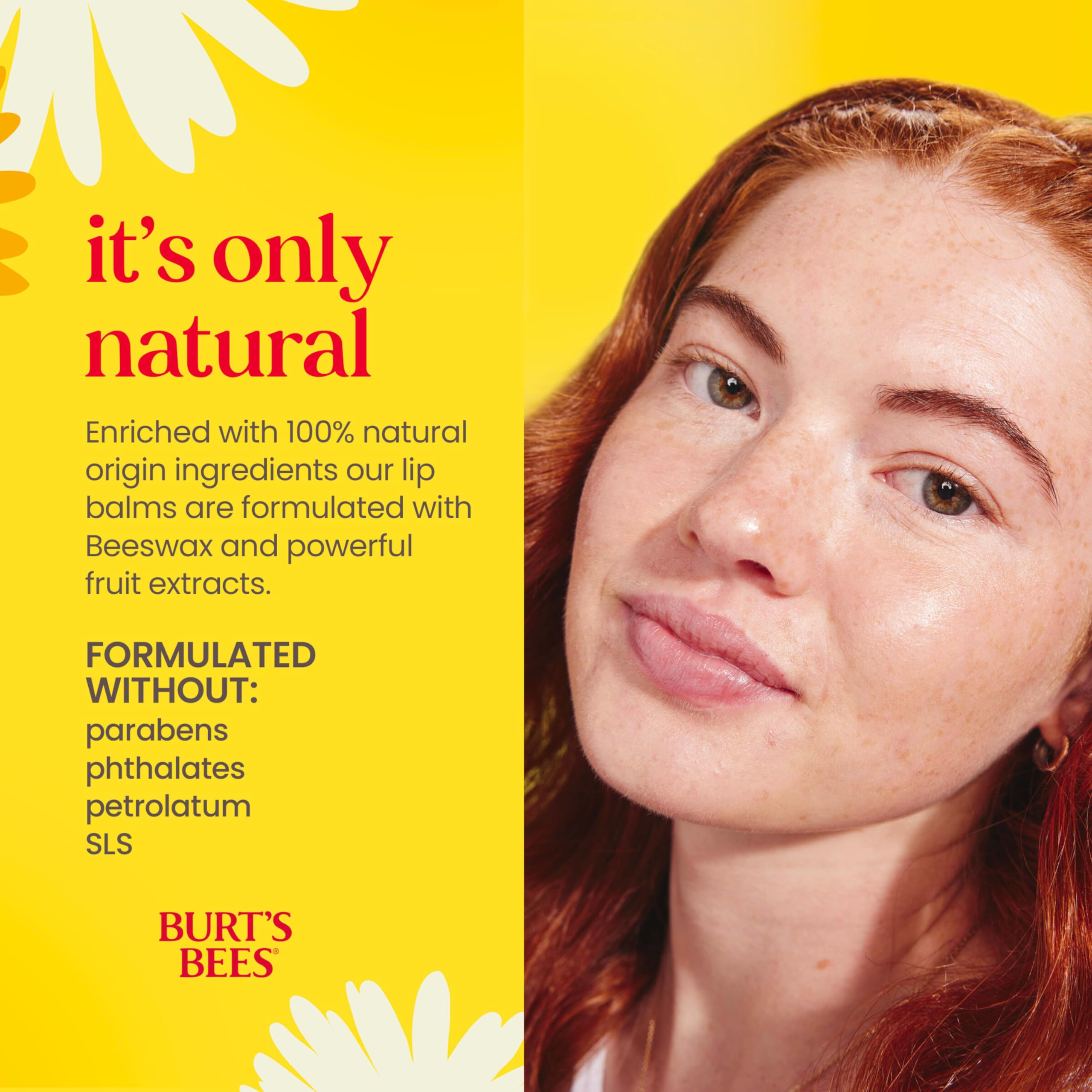 Burt's Bees tube in hand showing size and travel-friendly convenience benefit