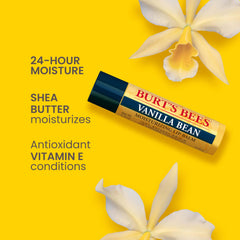 Burt's Bees open tube close-up showing balm texture and smooth application benefits