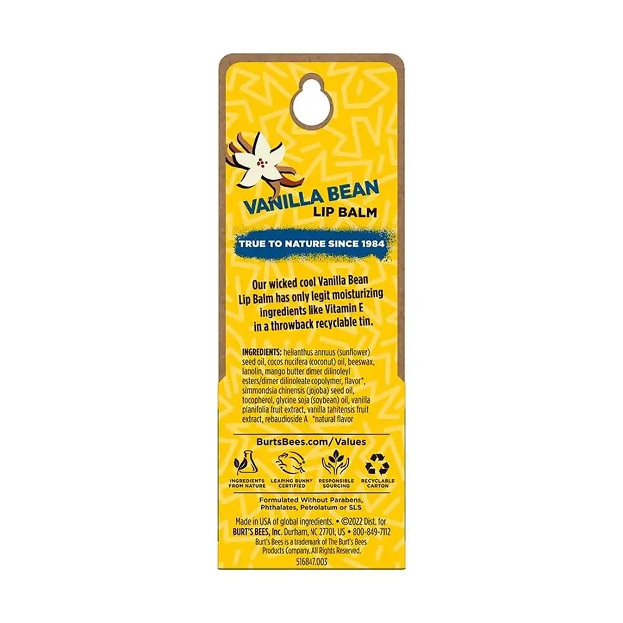 Burt's Bees vanilla bean balm close-up texture revealing creamy beeswax benefits