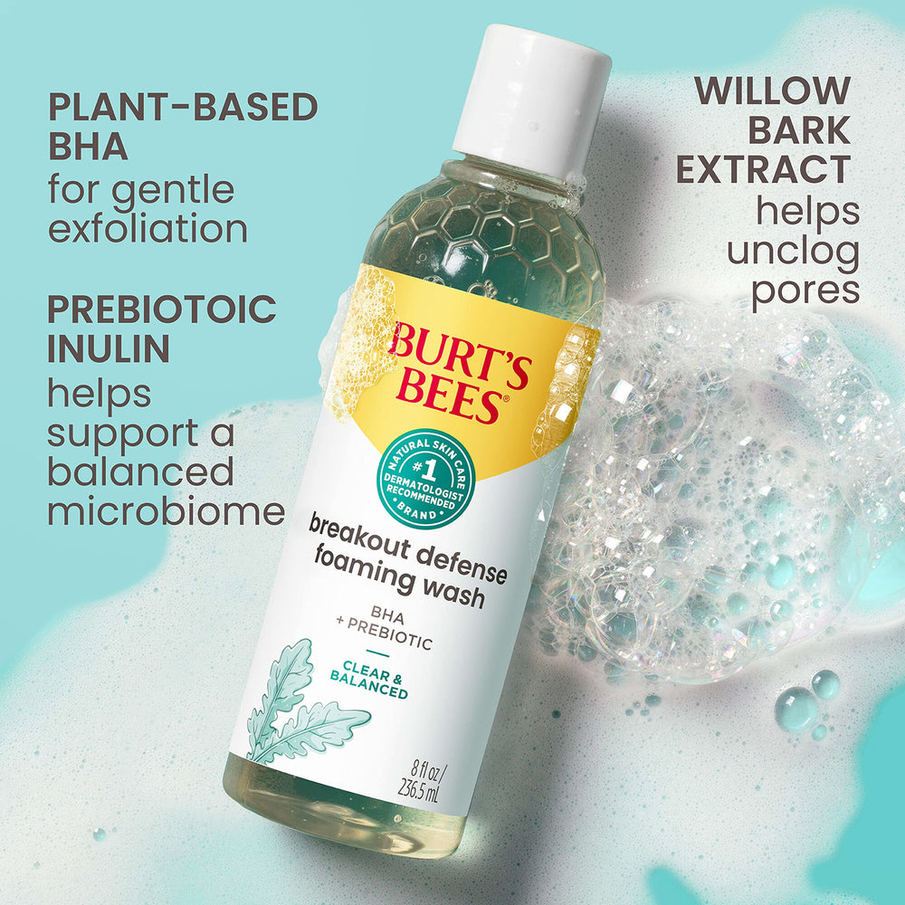 Burt's Bees close-up of willow bark next to bottle for natural BHA benefit