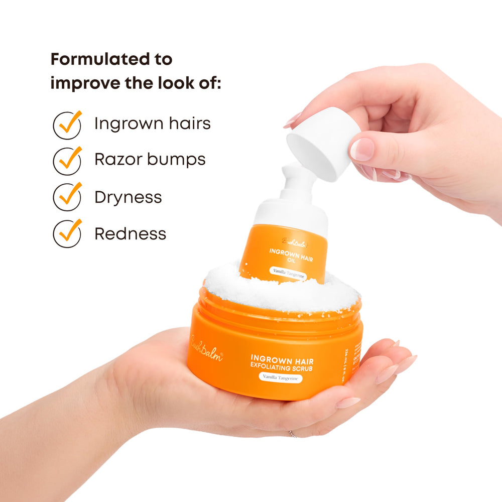 Bushbalm oil bottle close-up highlighting calming hydration