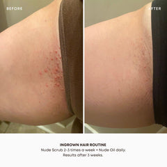 Bushbalm Nude oil poured into hand, lightweight hydration without greasy residue