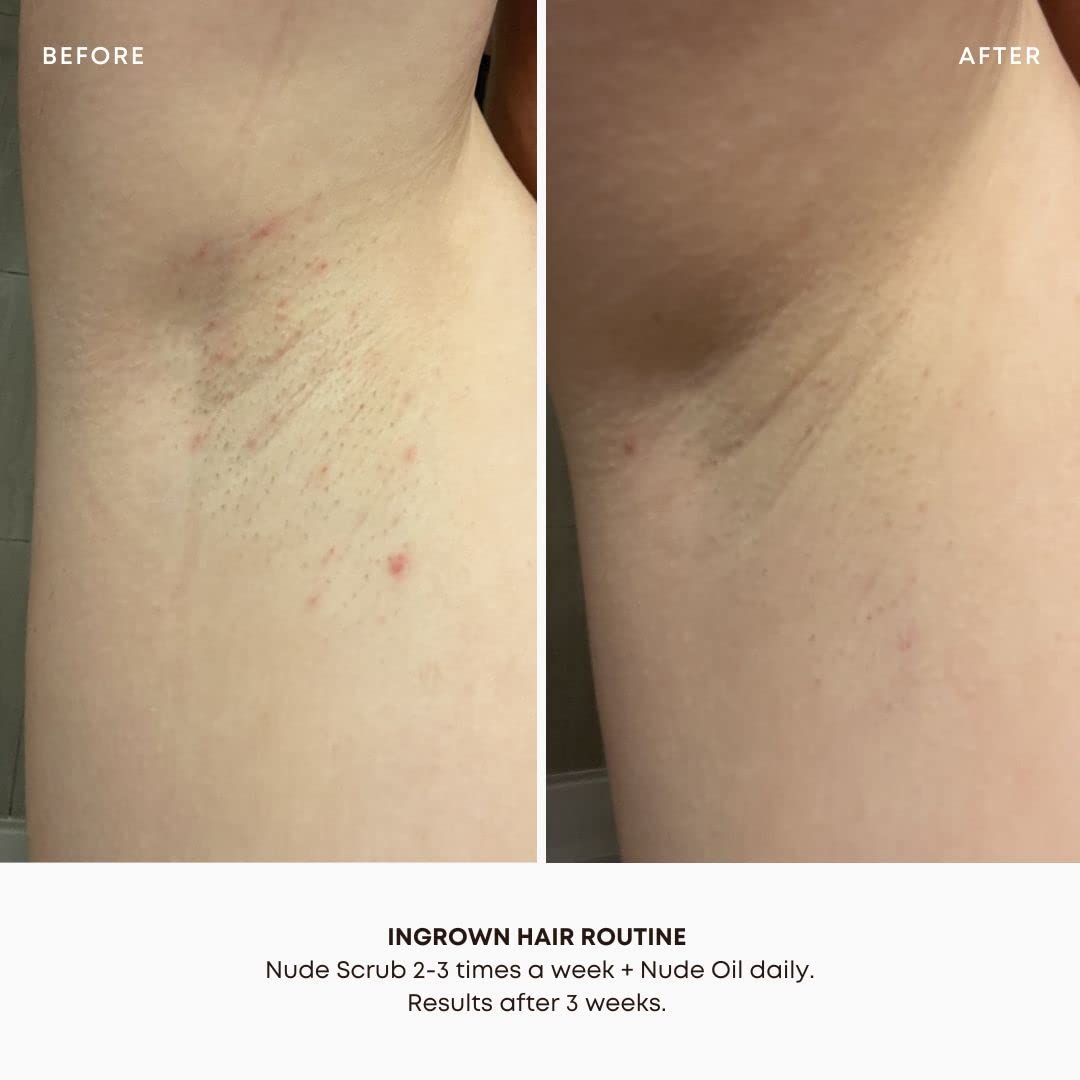 Bushbalm Nude scrub texture with visible sugar grains, exfoliates to smooth skin