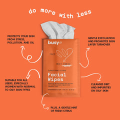 BUSYCO close-up of wipe texture highlighting gentle exfoliating fabric