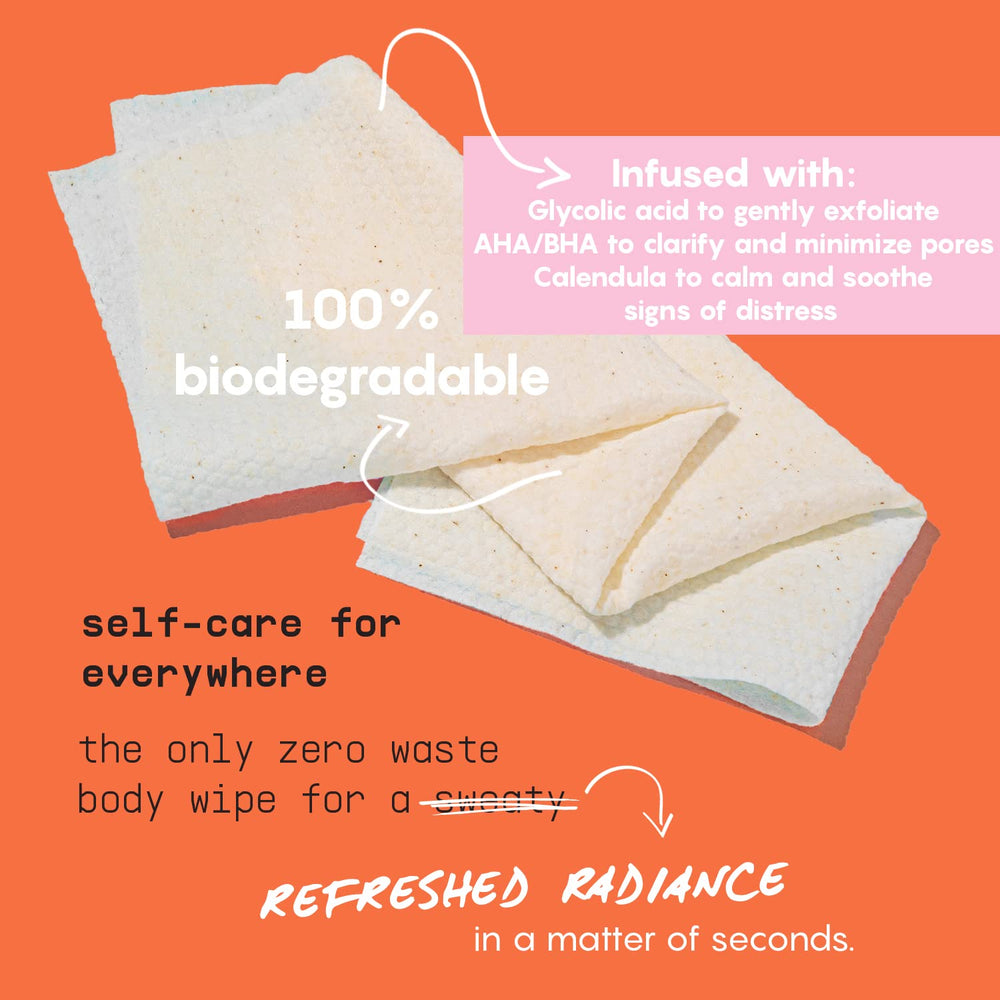 BUSYCO wipe inside gym bag showcasing portable fresh citrus refresh