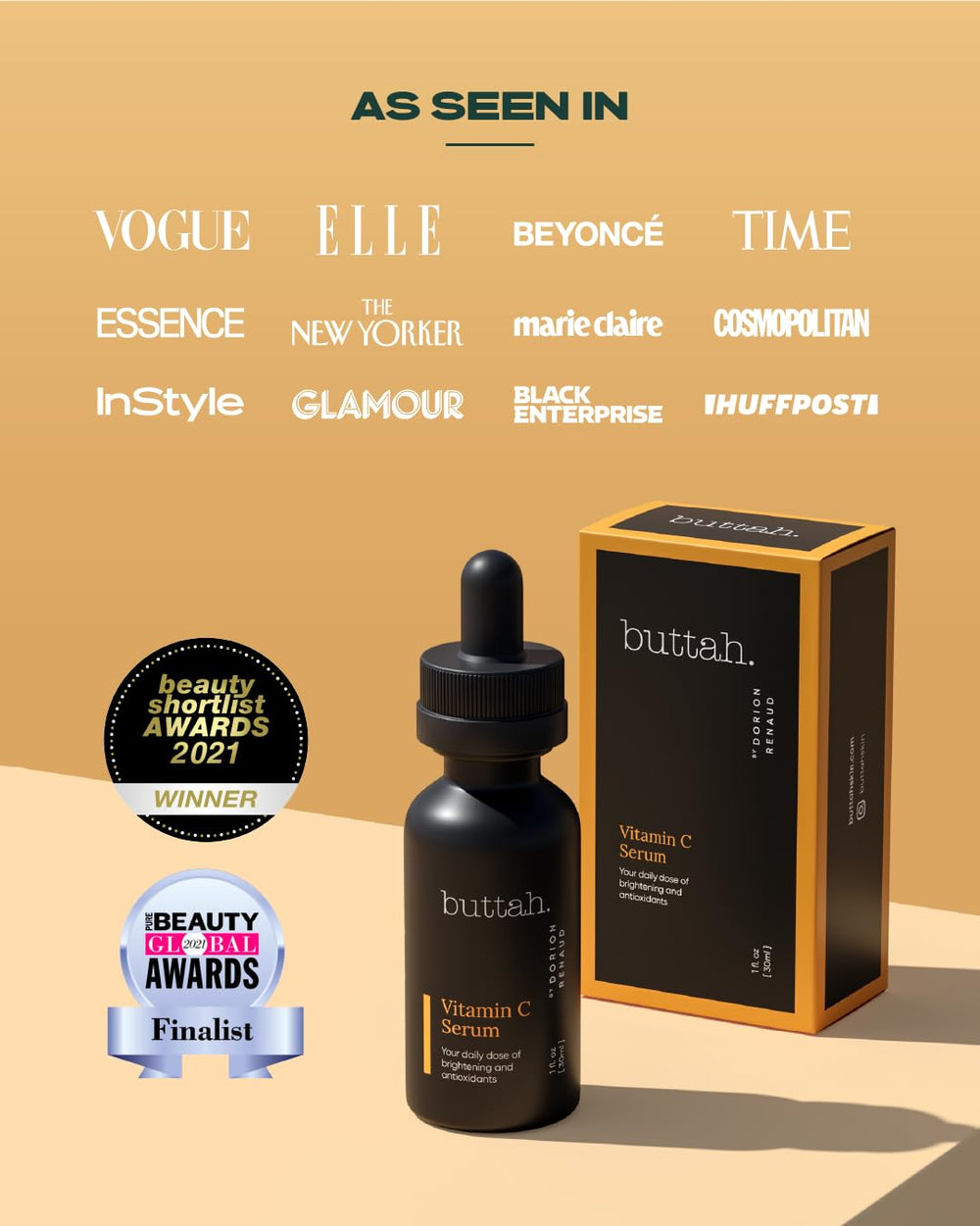 buttah. flatlay with green tea leaves signaling calming fragrance benefit