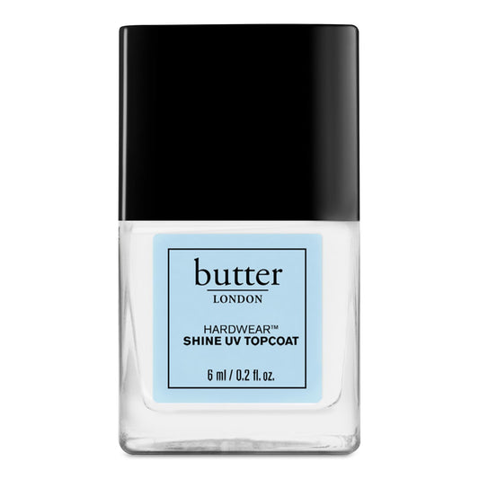 butter LONDON front bottle showing glossy top coat and brand benefit