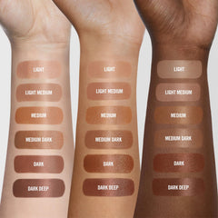BY MARIO comparison with foundation showing how balm layers seamlessly