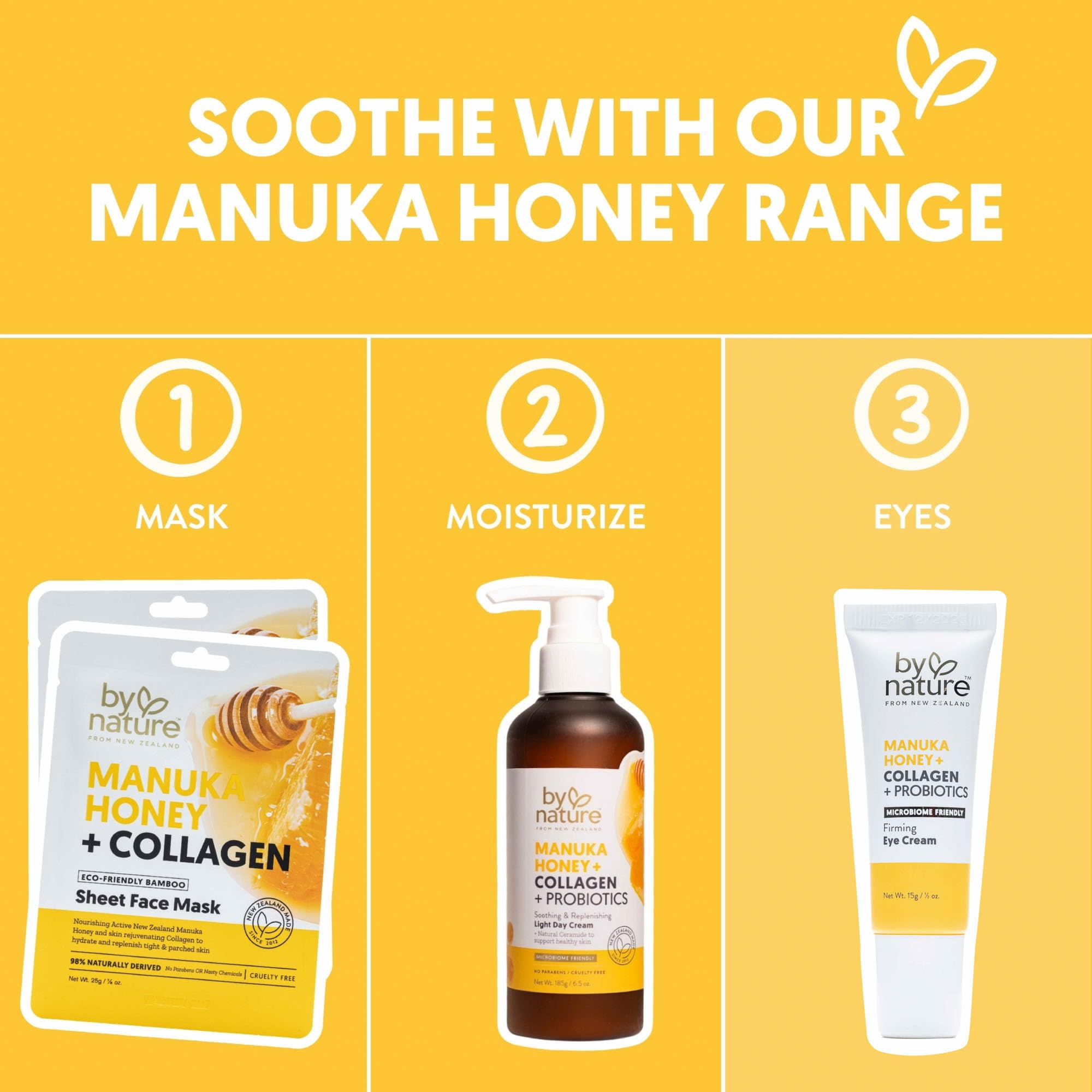 By Nature fingertip applying cream under eye demonstrating gentle, targeted hydration benefit