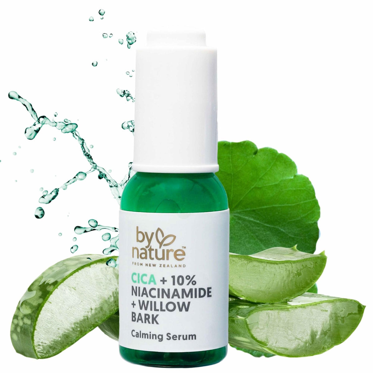 By Nature calming face serum front label showing product identity and benefits