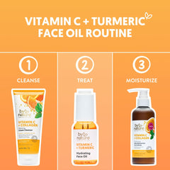 By Nature bottle beside moisturizer and sunscreen showing routine layering benefit
