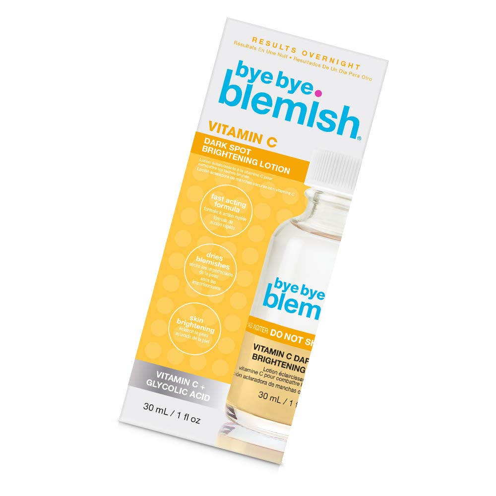 Bye Bye Blemish front packaging showing bottle and label, clear product benefit