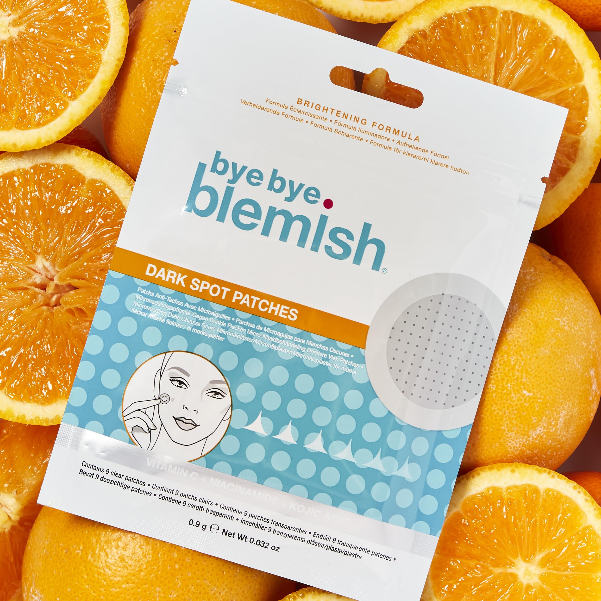 Bye Bye Blemish ingredients label highlighting salicylic acid and hyaluronic acid