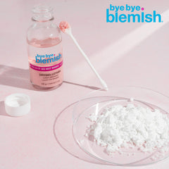 Bye Bye Blemish small lotion dab on fingertip showing spot-specific dosing
