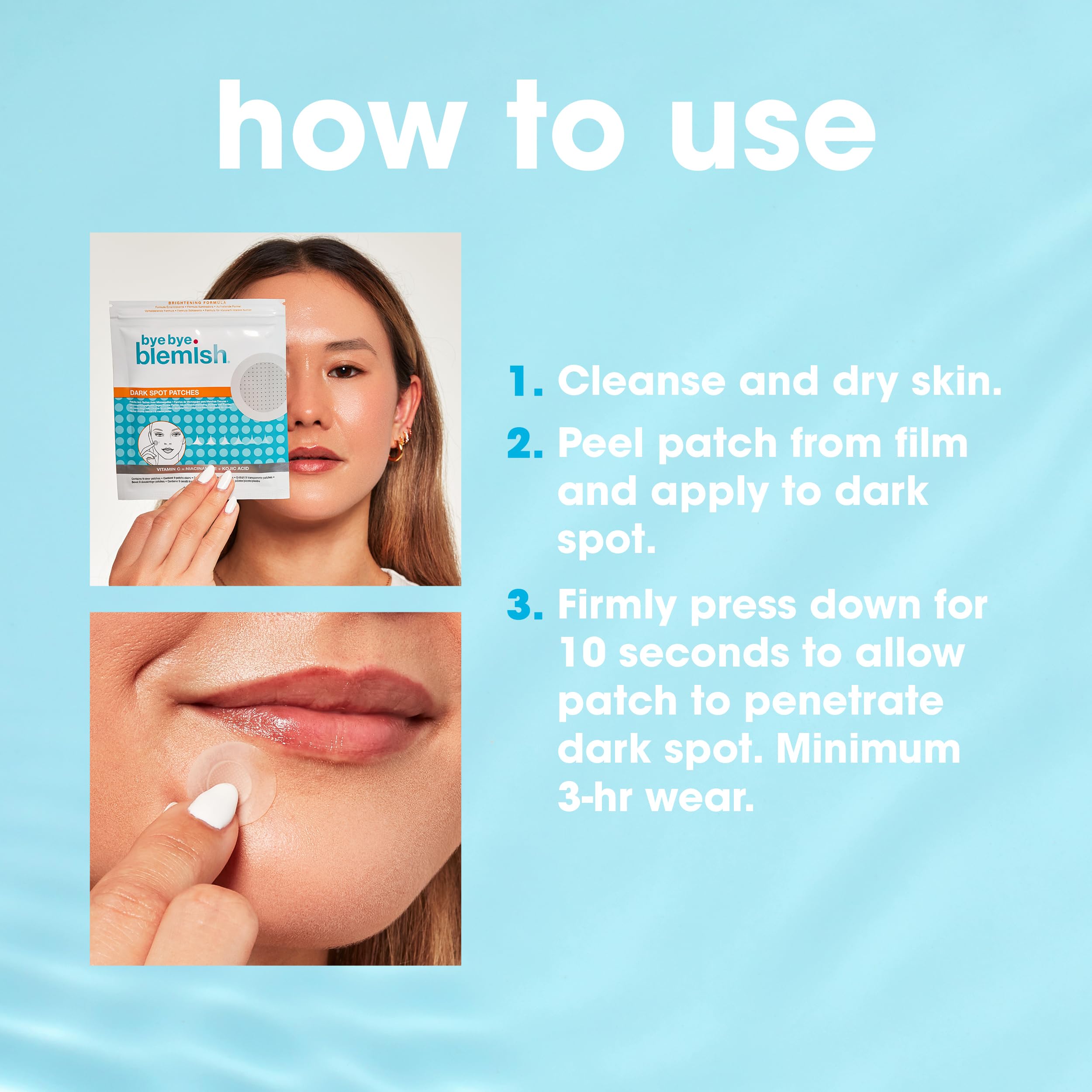 Bye Bye Blemish patch next to coin showing compact size and portability