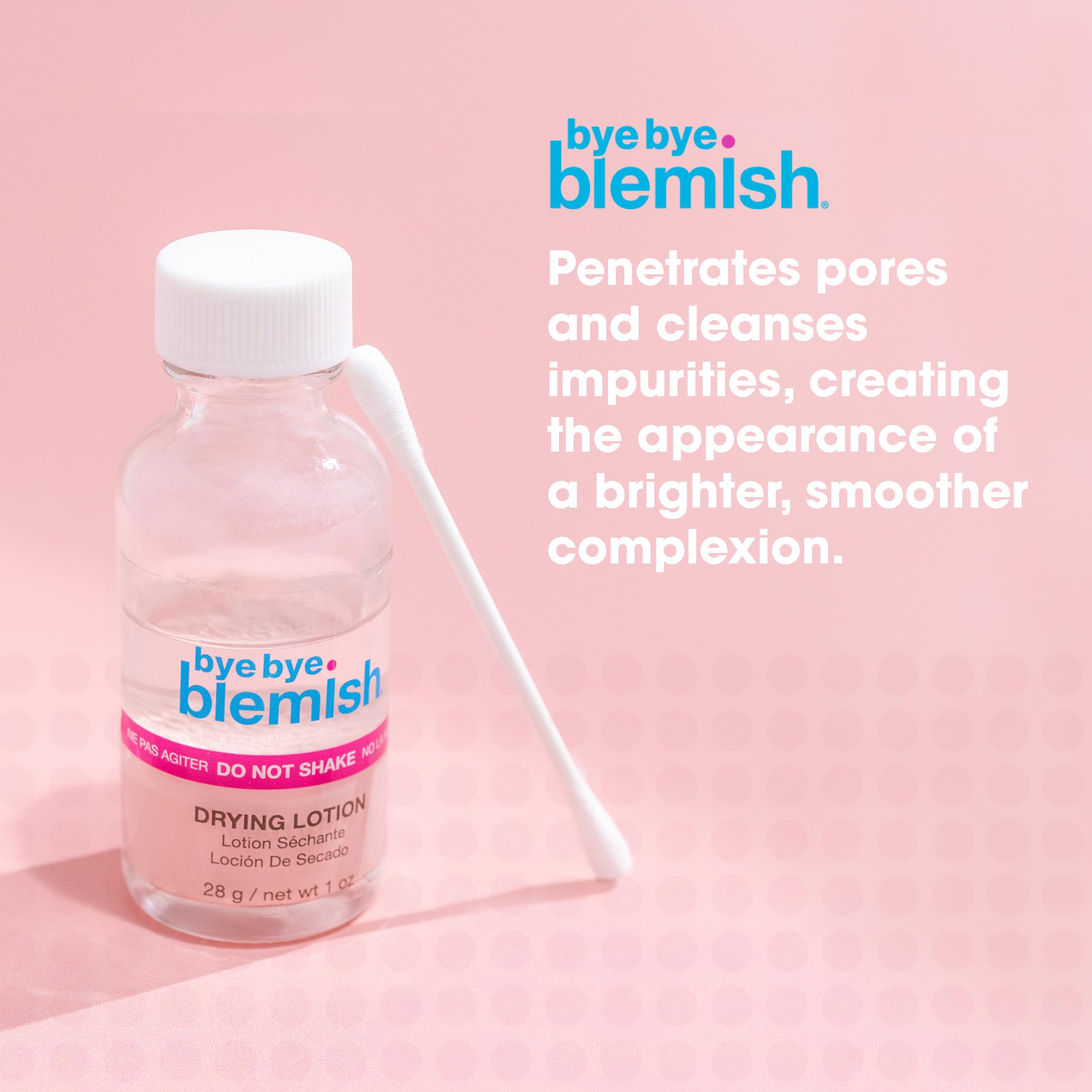 Bye Bye Blemish lotion texture on skin illustrating lightweight fast absorption