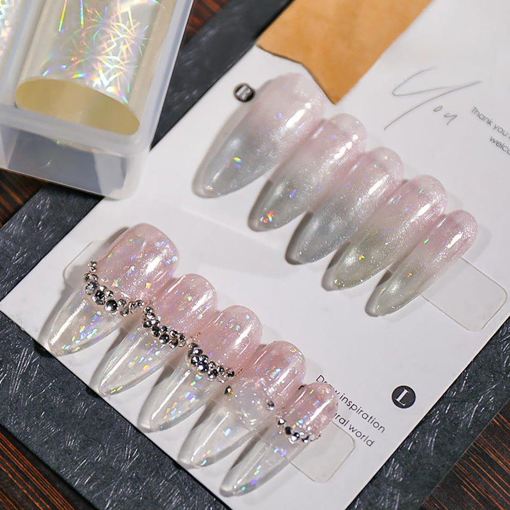 BYJKYEN close-up of foil texture showing holographic detail for precise transfers
