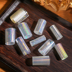 BYJKYEN long acrylic nails with aurora foil showcasing full-coverage galaxy finish