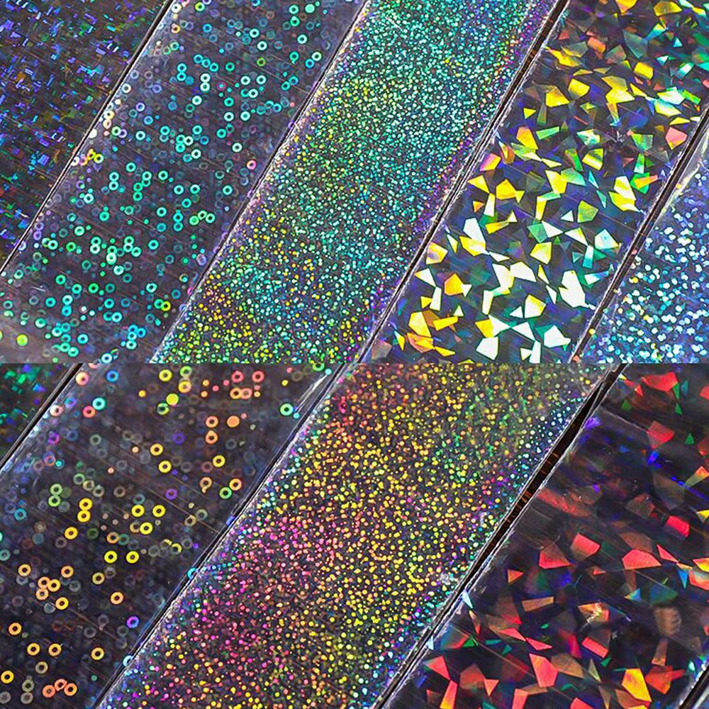 BYJKYEN trimmed foil pieces on palette showing customization and flexible sizing
