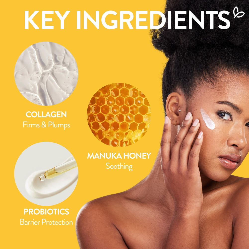 By Nature open jar revealing cream, demonstrates nourishing consistency