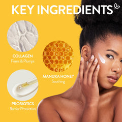 By Nature open jar revealing cream, demonstrates nourishing consistency