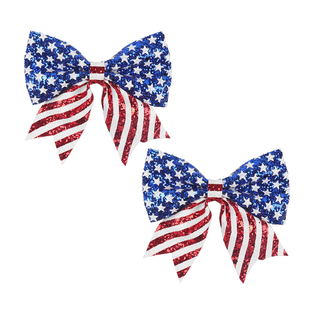 BYNYTO star bow front view shows patriotic sparkle and fast visual impact