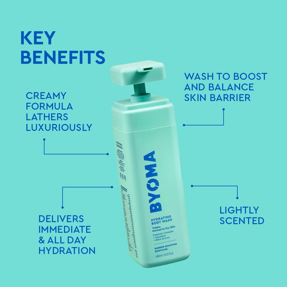 BYOMA creamy lather texture on skin illustrating rich foam and gentle cleanse