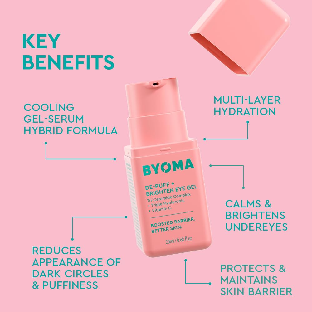 BYOMA gel texture close-up highlighting lightweight hydrating formula
