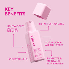 BYOMA dispenser with product on fingertip for easy application