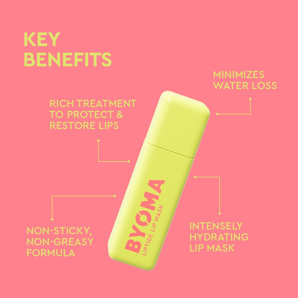 BYOMA Liptide being applied to lips demonstrating overnight repair and hydration